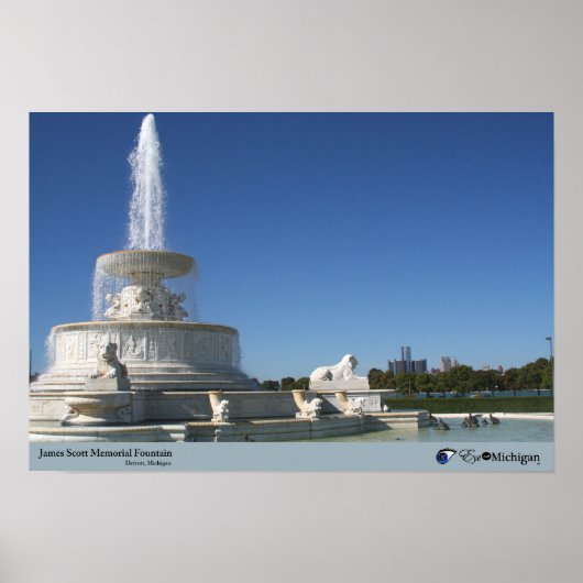 Poster Fontaine de Belle Isle - Détroit, MI (Devant)