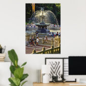 Poster Fontaine de Bethesda NYC - (Bureau à domicile)