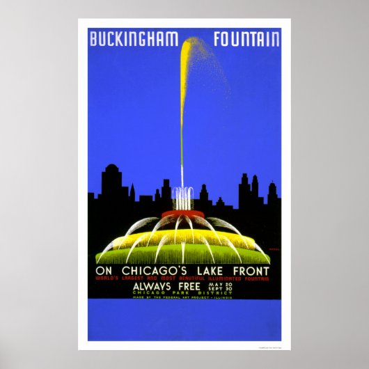 Poster Fontaine de Buckingham 1939 WPA (Devant)