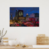 Poster Fontaine de Chicago Buckingham sur Toile (Cuisine)