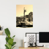 Poster Fontaine de Cleveland (Sepia) (Bureau à domicile)