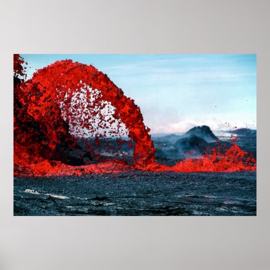 Poster Fontaine de lave du volcan Pahoehoe (Devant)