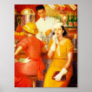 Poster Fontaine de Soda - William Glackens (1935)
