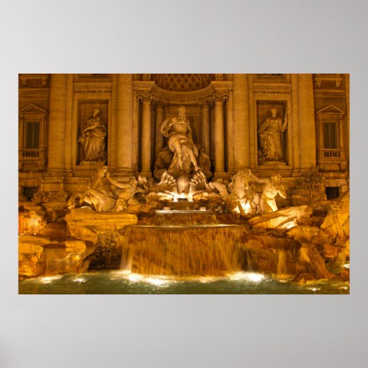 Poster Fontaine de Trevi à la nuit (HDR) (Devant)