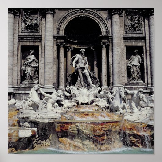 Poster Fontaine de Trevi, construite 1732-62 (Devant)