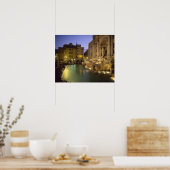 Poster Fontaine de Trevi la nuit, Rome, Latium, Italie (Cuisine)