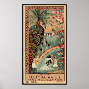 Poster Fontaine d'eau de Floride pour les jeunes Vintage