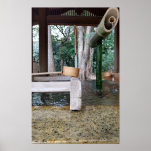 Poster Fontaine du sanctuaire Meiji Tokyo