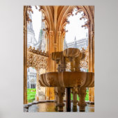 Poster Fontaine et cloître gothiques. Monastère de Batalh (Devant)