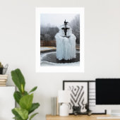 Poster Fontaine gelée en hiver (Bureau à domicile)