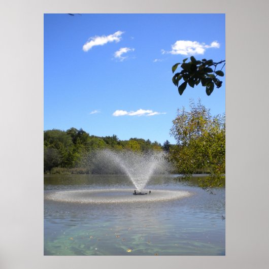 Poster Fontaine sous Blue Sky (Devant)