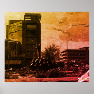 Poster Fontaine vintage de Bagdad en Irak