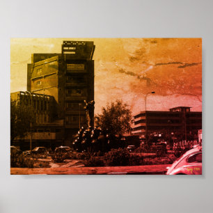 Poster Fontaine vintage Iraq Bagdad