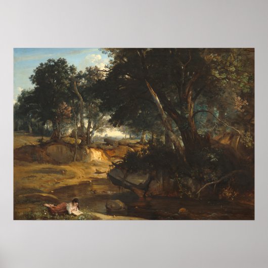 Poster Fontainebleau - Jean-Baptiste - Corot Fine Art Pos (Devant)