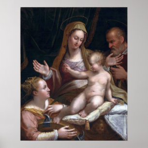 Poster Fontana - La Sainte Famille Avec Sainte Catherine 