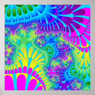 Poster Fonte arc-en-ciel bleu ciel