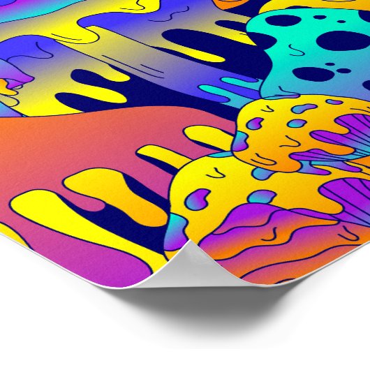 Poster Fonte de champignons psychédélique (Coin)