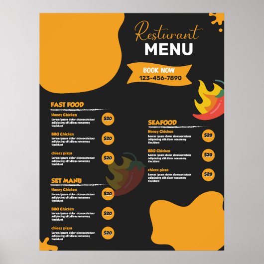 Poster Food menu (Devant)