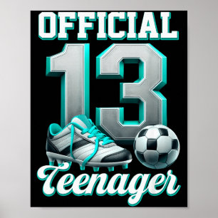 Poster Foot 13 Ans Garçon Anniversaire Treize Adolescent 