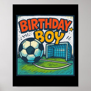 Poster Foot Anniversaire-garçon Footbyll But Enfants Fête