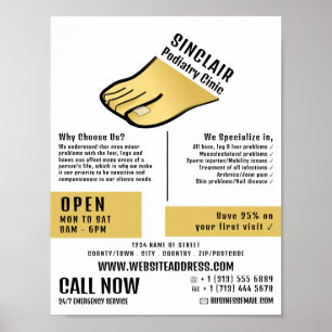 Poster Foot Design, Clinique Podiatriaire, Podiatriste
