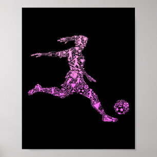 Poster Foot Féminin Fille Joueur de Jeunesse