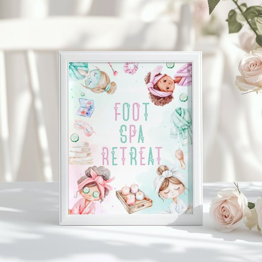 Poster Foot Spa Retreat Spa party kids Birthday