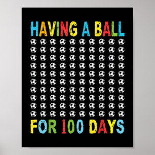 Poster Football 100E Jour De L'École Pour Garçon 100 Jour