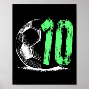 Poster Football 10 Ans Garçon Fête d'anniversaire