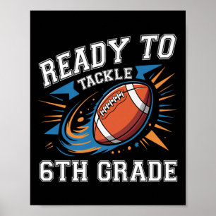 Poster Football 6e Sixième année Premier jour d'école Ret