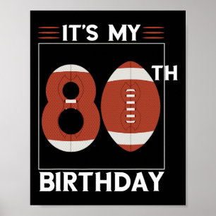 Poster Football 80e anniversaire de la fête Lover Joueur 