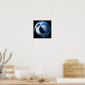 Poster Football A Jeu de 2 moitiés bleu (Cuisine)