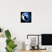 Poster Football A Jeu de 2 moitiés bleu (Bureau à domicile)