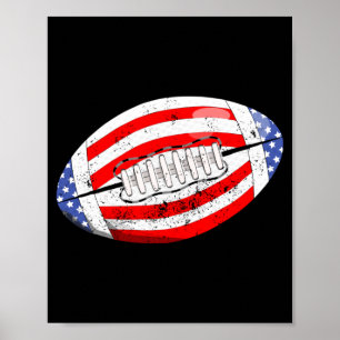 Poster Football Américain Drapeau Américain 4 Juillet Enf