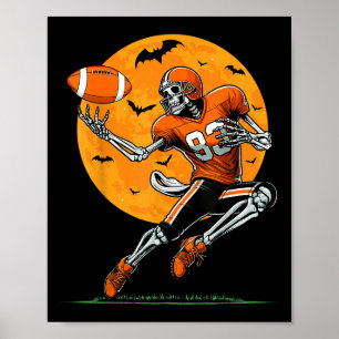 Poster Football américain squelette garçons Halloween foo