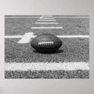 Poster Football américain sur le terrain Sport noir et bl