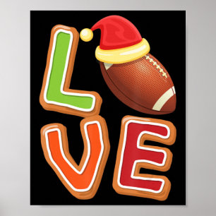 Poster Football Amour Noël Mignonne Sport Joueur Xmas Paj