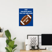 Poster Football avec votre TEXTE et COULEURS d'équ (Bureau à domicile)