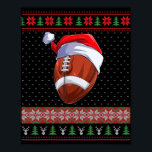 Poster Football Ball Santa Hat Christmas Fun Ball Père No<br><div class="desc">Football Ball Santa Hat Noël Fun Ball Père Noël Pajamas</div>