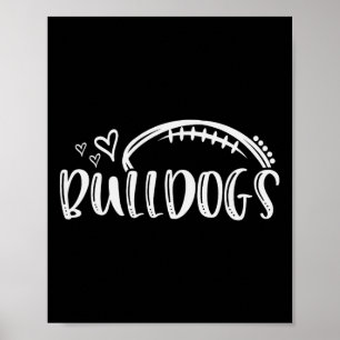Poster Football Bulldogs École Ventilateur sportif Esprit