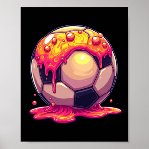 Poster Football Byll Rouge Crème Drip Jeunesse Drip Footb