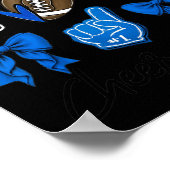 Poster Football Coquette Bow Cheval Maman Blue (Coin)