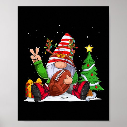 Poster Football d'hiver Gnome Noël pour les garçons (Devant)