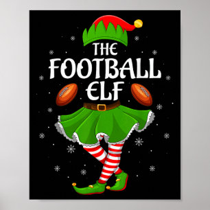 Poster Football Elf Noël Famille Filles Femmes Elf Squa