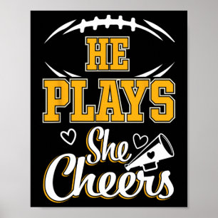 Poster Football Et Cheerleader Maman Football Mère