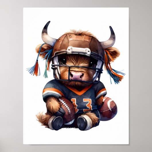 Poster Football Et Vaches Highland (Devant)