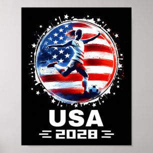 Poster Football Féminin Drapeau Américain Vêtements de Fo