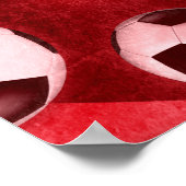 Poster football féminin rouge blanc et bleu (Coin)