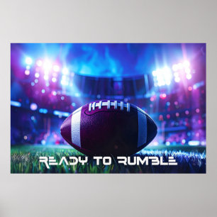 POSTER FOOTBALL - FOOTBALL AMÉRICAIN - PRÊT À RUMBLE