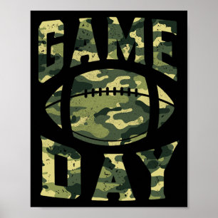 Poster Football Gameday Jour de match Camo Drapeau Patrio